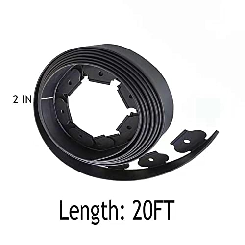 YANEYRIE Garden edging 20ft Landscape edging with 20 spikes for lawn 2 Inch Tall(Black  20FT) - Image 2